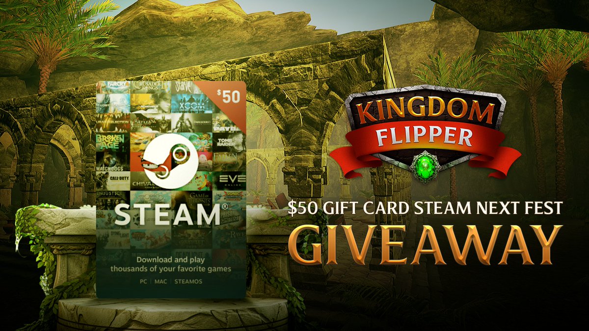👑 Another month, another blessing from the Kingdom! 👑

Enter our Gleam giveaway, &amp; you could win a $50 Steam Gift Card to celebrate Kingdom Flipper's participation in Steam Next Fest!

What are you waiting for, architects? Enter using the link below:
gleam.io/voHce/kingdom-…