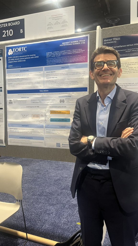 Philippe Aftimos, MD (@aftimosp) on Twitter photo At #ASCO25 , <a href="/MIgnatiadis/">Michail ignatiadis</a> presented the study design of TREAT ctDNA, an academic randomized trial investigating ctDNA dynamics and the novel oral SERD elacestrant in HR+/HER2- early breast cancer
clinicaltrials.gov/study/NCT05512…
<a href="/JulesBordet/">Institut Jules Bordet Instituut</a> <a href="/EORTC/">EORTC</a> At #ASCO25 , <a href="/MIgnatiadis/">Michail ignatiadis</a> presented the study design of TREAT ctDNA, an academic randomized trial investigating ctDNA dynamics and the novel oral SERD elacestrant in HR+/HER2- early breast cancer
clinicaltrials.gov/study/NCT05512…
<a href="/JulesBordet/">Institut Jules Bordet Instituut</a> <a href="/EORTC/">EORTC</a>