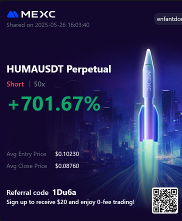 aut3z's tweet photo. HOW I MADE 5 FIGS FROM @humafinance ?

Legolas mentioned a few things about Huma in @OligarchNFT , and then @_Drayke_  dropped a very long and detailed thread. At that time, the first pool wasn't even full yet, and I deposited 5 figs worth of stables (about 40 days left until the airdrop). We ended up getting 30%+ of that amount as an airdrop.
(I tried claiming 3–5 minutes before the official time, succeeded, and immediately sold it on @JupiterExchange at around $0.12.)

When listings were announced, the Huma price pumped hard on @WhalesMarket . I started shorting in pre-market with an average entry of $0.09 (bought back at $0.07 and put back— made around 25% profit there too).

Finally, MEXC opened perp trading before Binance, which was a golden opportunity. I shorted using multiple accounts there (since there was a max position size).

This was one of the cleanest plays lately — super solid airdrop + the price seemed a bit overvalued to me, so the shorts printed beautifully.

I shared all of this in Oligarch. If you don’t want to miss the next one, feel free to DM me.