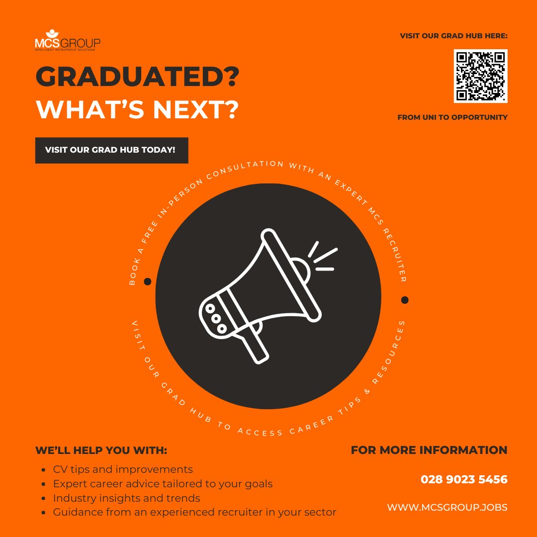 Graduating this summer? 🎓 Not sure what’s next? 🤔 We’ve got your back! Check out the MCS Grad Hub packed with resources, grad jobs, and the chance to book a FREE consultation with one of our expert recruiters.

Start your journey here: lnkd.in/e8YTEPD8