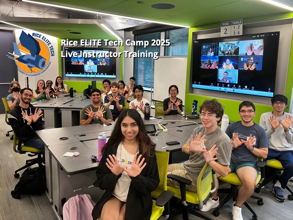 RCELConnect's tweet image. Let's go! Today begins Live Instructor training for Rice ELITE Tech Camp! This year's LIs represent four different universities and eight engineering majors. We are excited to have them with ELITE and excited for Rice ELITE Tech Summer 2025 to begin in a few weeks! #whyRCEL