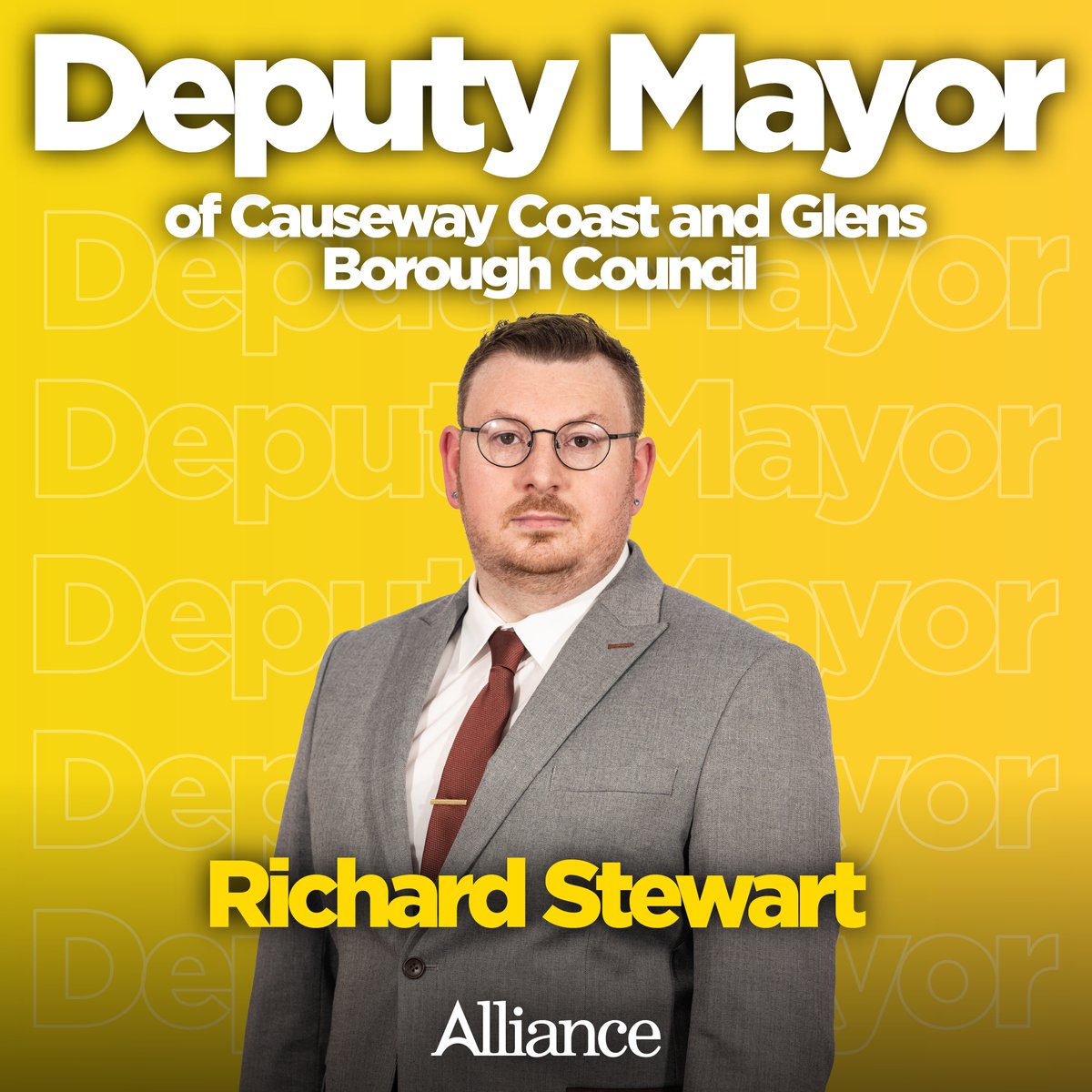 Alliance Party (@allianceparty) on Twitter photo Congratulations to <a href="/alliancerichard/">Ald Richard Stewart</a> who will be the new Deputy Mayor for Causeway Coast and Glens Borough Council.
“I hope my appointment sends a positive message to those who have ever felt unseen or unheard. Diversity strengthens, not divides, our communities,” he said. Congratulations to <a href="/alliancerichard/">Ald Richard Stewart</a> who will be the new Deputy Mayor for Causeway Coast and Glens Borough Council.
“I hope my appointment sends a positive message to those who have ever felt unseen or unheard. Diversity strengthens, not divides, our communities,” he said.