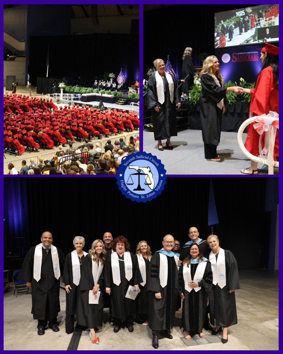 Chief Judge Leah Case returned to her alma mater, Seabreeze High School, as a special guest for the Class of 2025 graduation.

Congratulations to all graduates across the Seventh Judicial Circuit!

📸: Volusia County Schools
