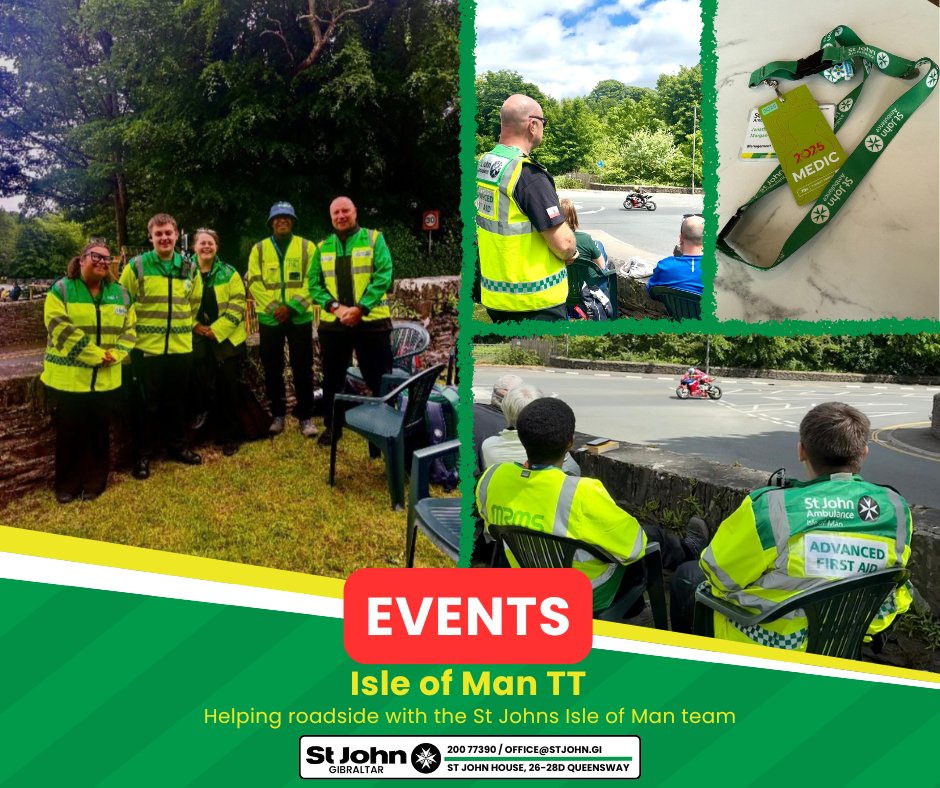 Over the weekend, we had a team a little further afield... the Isle of Man 🇮🇲

We were privileged to join the St John Ambulance Isle of Man team for the 2025 TT - assisting roadside and in the grandstands

We look forward to this being the first of many exchanges between 🇮🇲💚🇬🇮