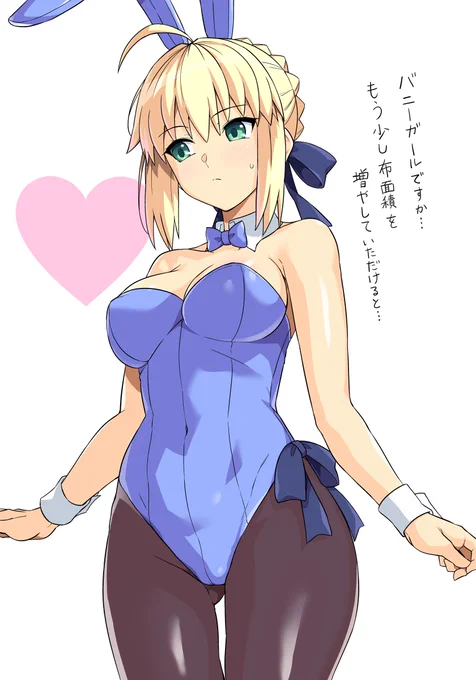 布面積が少ないのはどっちか、バニーセイバーさんに教える