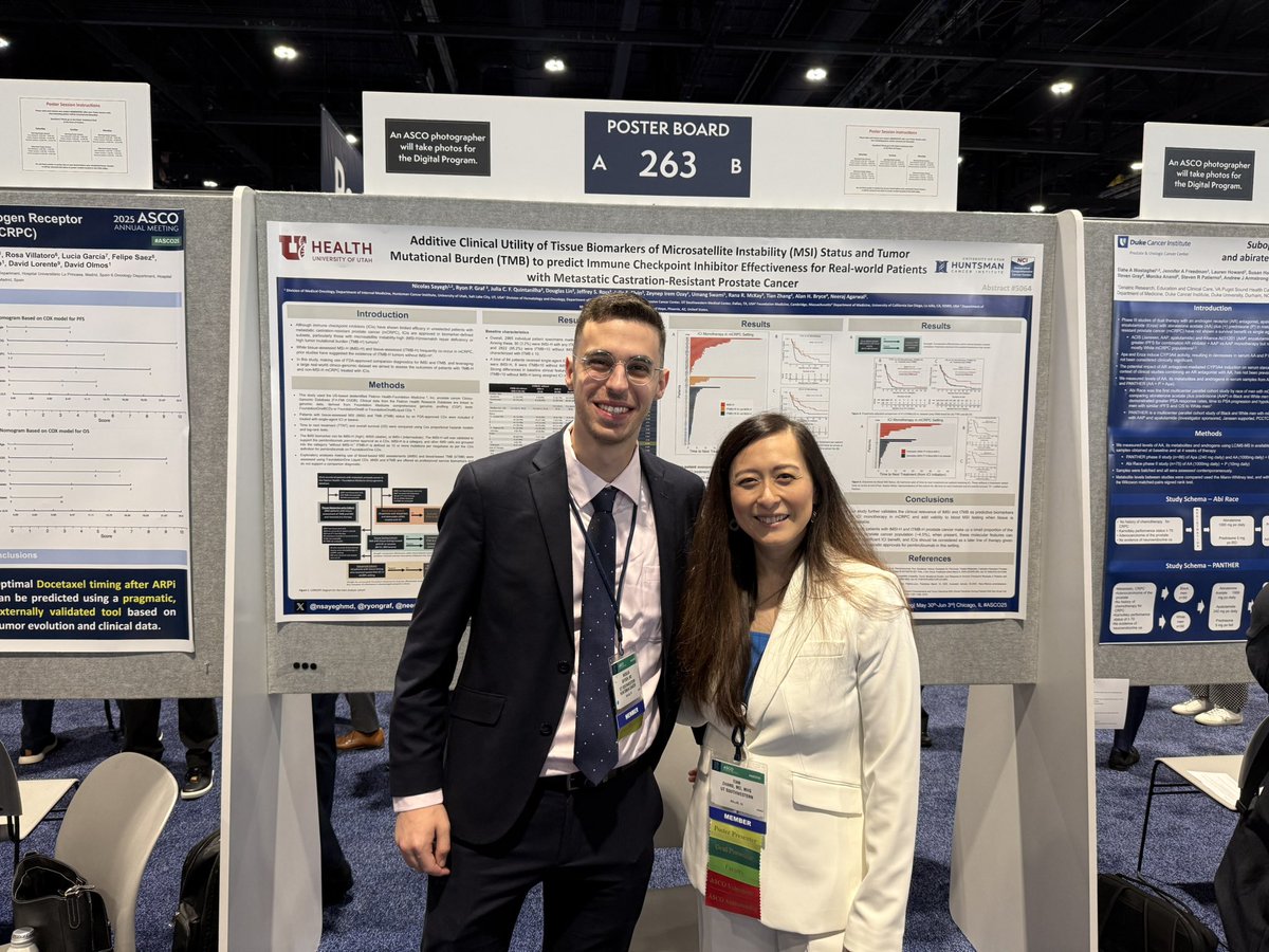 Tian Zhang, MD, MHS (@tiansterzhang) on Twitter photo Great poster session this morning with <a href="/nsayeghmd/">Nicolas Sayegh, MD</a> highlighting work in #prostatecancer TMB & MSI-H w/ real world IO outcomes <a href="/FoundationATCG/">Foundation Medicine</a>! Truly a star resident <a href="/utswcancer/">UTSW Simmons Cancer Center</a> <a href="/UTSWInternalMed/">UTSW Internal Medicine</a> co-mentored by me & <a href="/neerajaiims/">Neeraj Agarwal, MD, FASCO</a>. Look out for his fellowship apps this fall! #ASCO25 Great poster session this morning with <a href="/nsayeghmd/">Nicolas Sayegh, MD</a> highlighting work in #prostatecancer TMB & MSI-H w/ real world IO outcomes <a href="/FoundationATCG/">Foundation Medicine</a>! Truly a star resident <a href="/utswcancer/">UTSW Simmons Cancer Center</a> <a href="/UTSWInternalMed/">UTSW Internal Medicine</a> co-mentored by me & <a href="/neerajaiims/">Neeraj Agarwal, MD, FASCO</a>. Look out for his fellowship apps this fall! #ASCO25