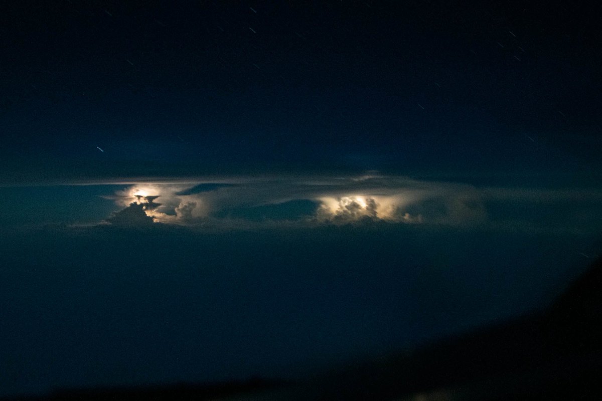 A quiet night, lit now and then by the storm passing throug