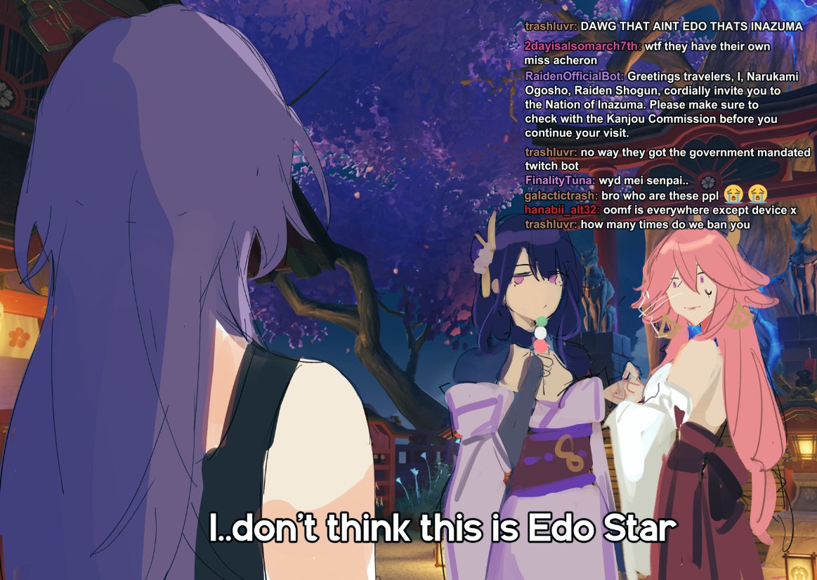 #hsr streamer au

acheron streams her travels and goes wrong

ft eimiko lol #Acheswan if you squint a little