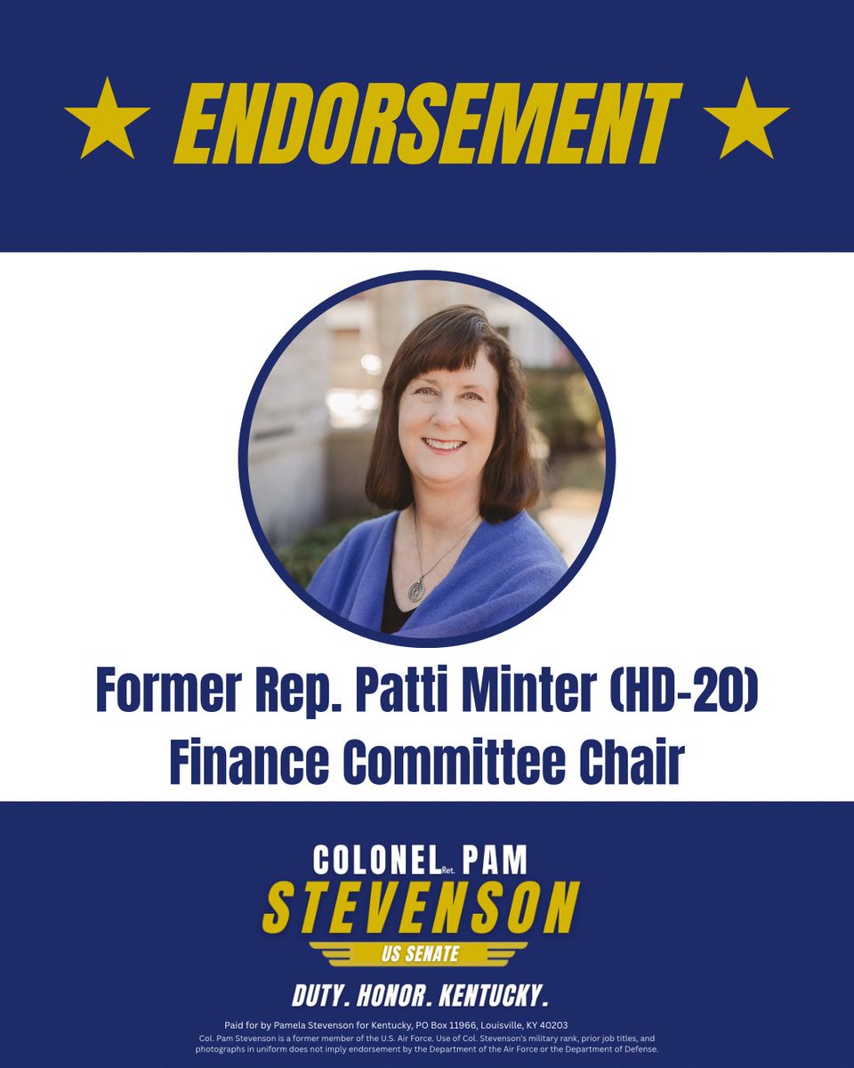 ColPamStevenson's tweet image. Happy to share our first wave of endorsements!
