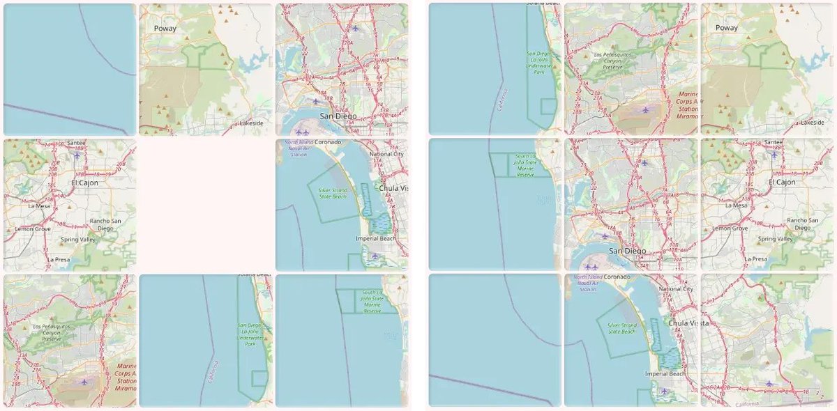 If you like maps and puzzles, Ahmad Barclay has a challenge for you!

Choose any place on Earth and view a scrambled map. Then—if you can—put back it together.

maps.com/interactive-ma…
