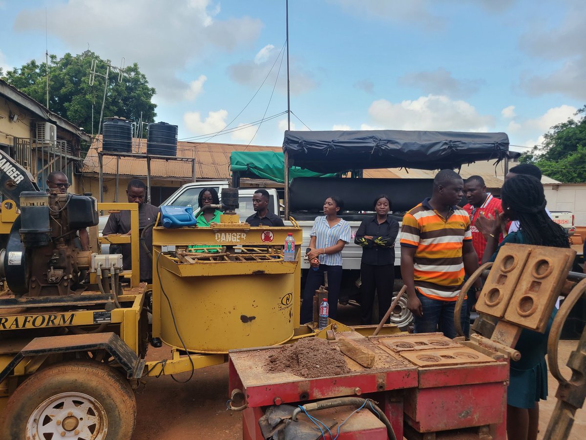 The Department of Rural Housing led a hands-on session at the DRH grounds, where the Directorate of Housing <a href="/mwhwr_ghana/">Ministry of Works, Housing and Water Resources</a> explored making Interlocking Compressed Earth &amp; Hydraform Bricks! 🧱 Learned about their top-notch quality &amp; durability for sustainable housing. 🏠
