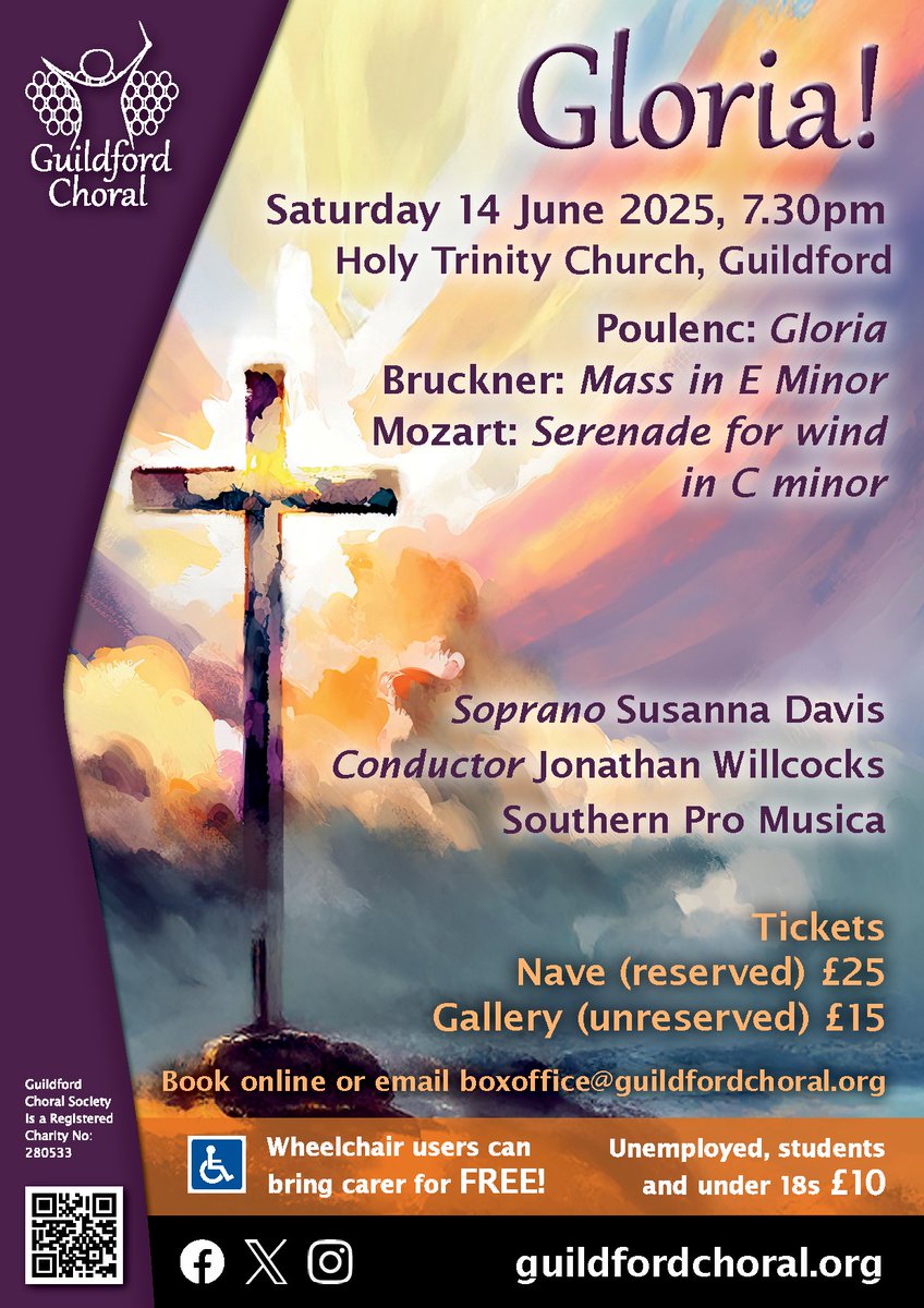 Coming soon! Sublime music for a summer's evening - Poulenc, Bruckner and Mozart at Holy Trinity Church, Guildford - mailchi.mp/7a10e8e47b48/g…