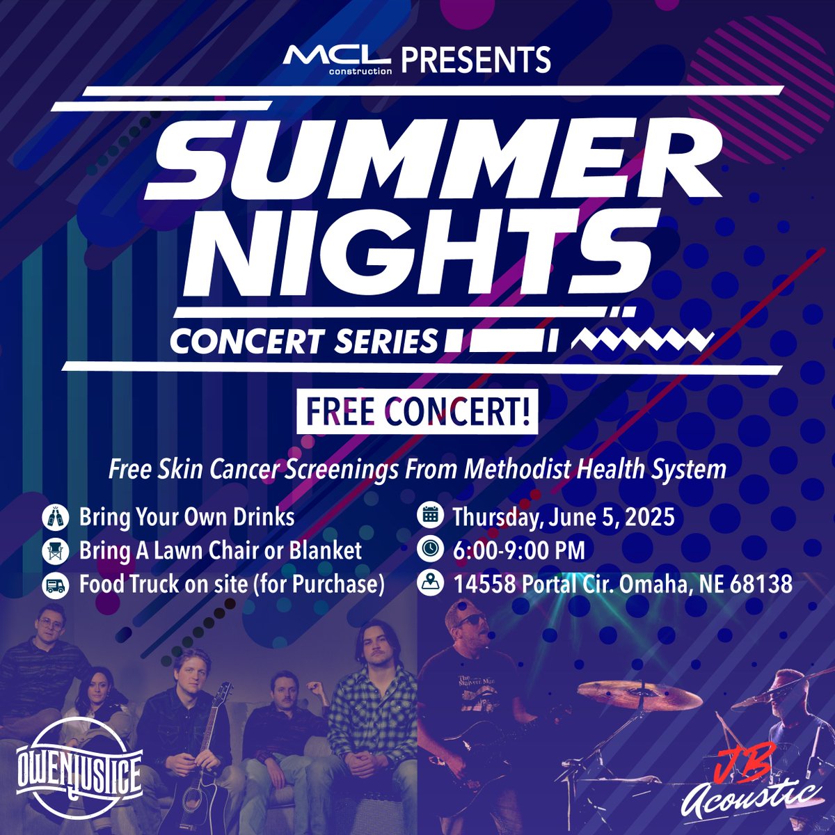 Reminder! The MCL Summer Concert Series kicks off this Thursday! Everyone is invited for a night of free music, fun, food trucks, and more! There is supposed to be great weather, so join us! Just bring your lawn chair and drinks.