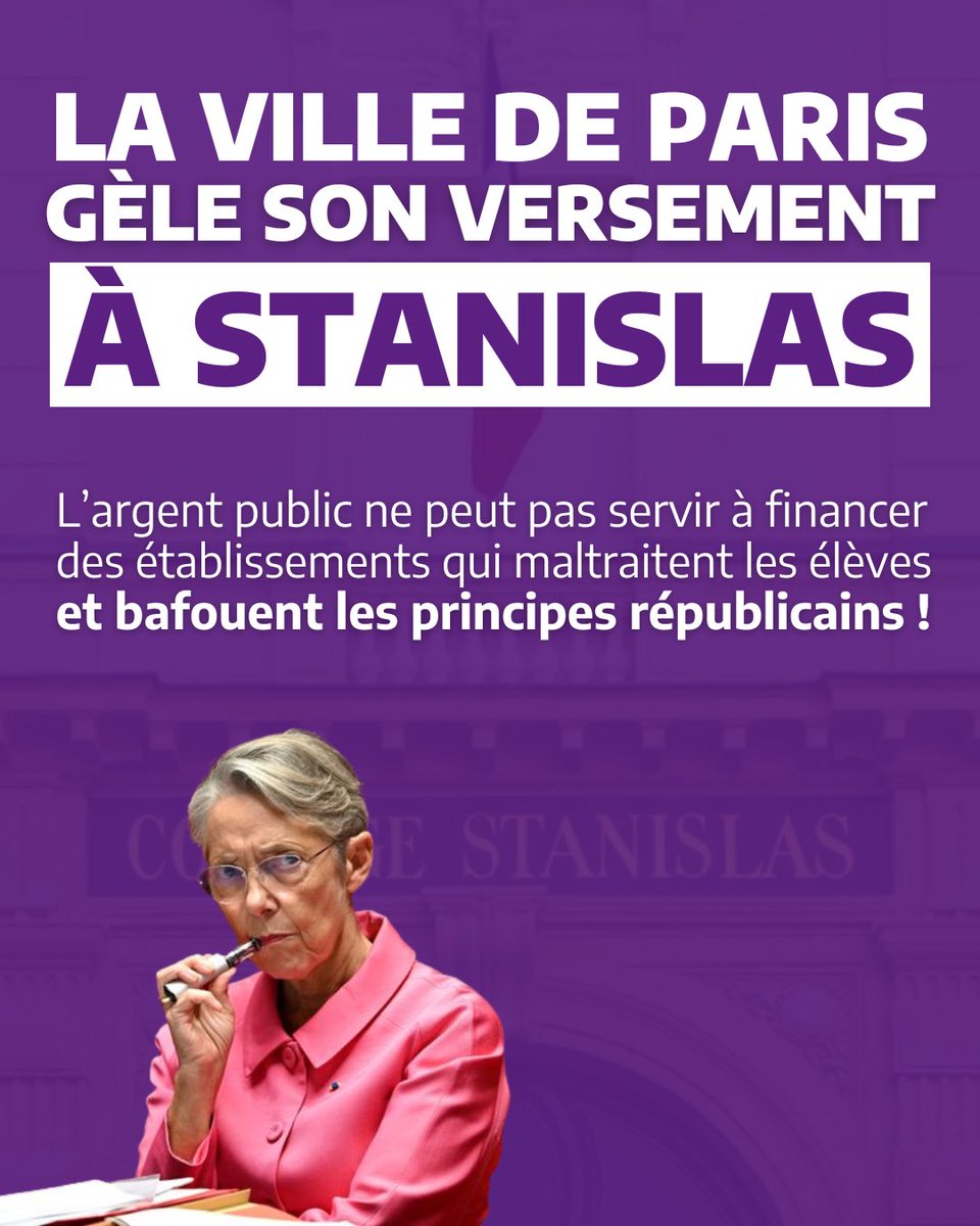 IanBrossat's tweet photo. Catéchisme imposé, climat homophobe et sexiste : le rapport sur Stanislas était accablant.

Au point d'être censuré.

Paris a, de nouveau, gelé son versement.

Allons plus loin : l’Etat doit résilier le contrat qui le lie à cet établissement qui piétine nos valeurs républicaines. https://t.co/BpPdCWiya9