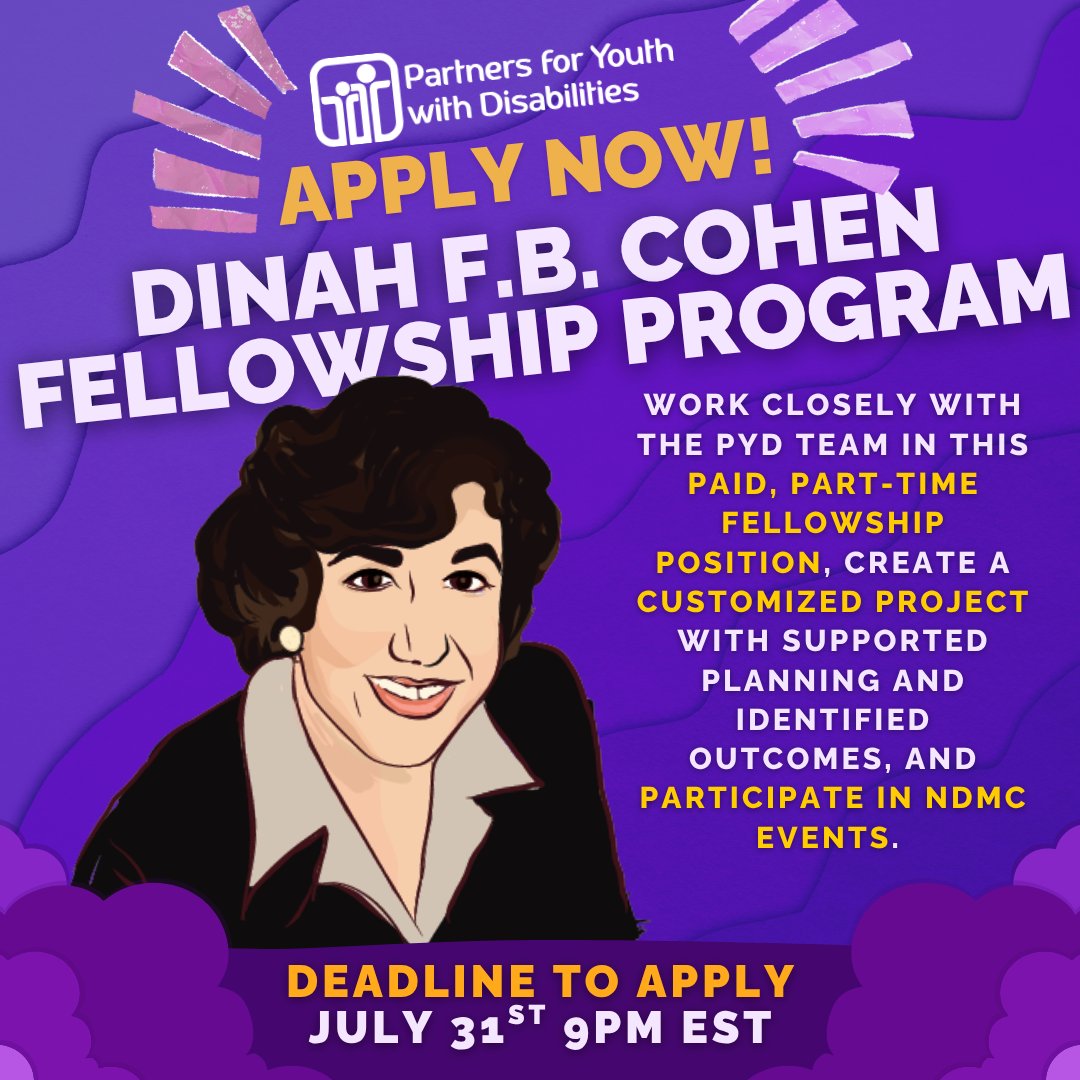 We're now accepting applications for our Fall cohort of the Dinah F.B. Cohen Fellowship Program! 🎓

Learn more &amp; apply by July 31st: bit.ly/pyd-2025fellow…