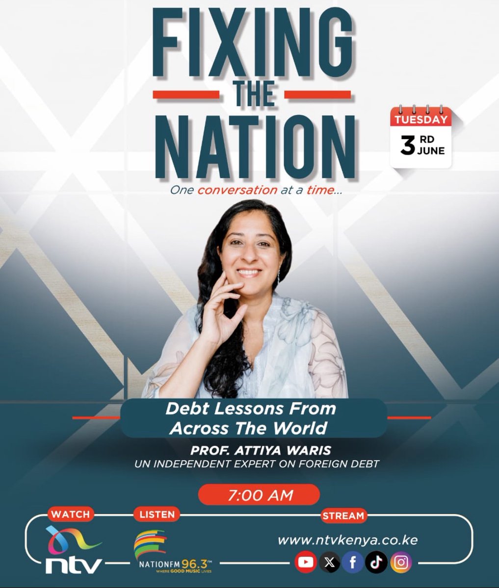 Attiya Waris (@attiyawaris) on Twitter photo Tune in tomorrow #debt #IMF #private #public #interest #surcharges #currency <a href="/uonbi/">University of Nairobi</a> <a href="/UN_SPExperts/">UN Special Procedures</a> <a href="/ntvkenya/">NTV Kenya</a> Tune in tomorrow #debt #IMF #private #public #interest #surcharges #currency <a href="/uonbi/">University of Nairobi</a> <a href="/UN_SPExperts/">UN Special Procedures</a> <a href="/ntvkenya/">NTV Kenya</a>