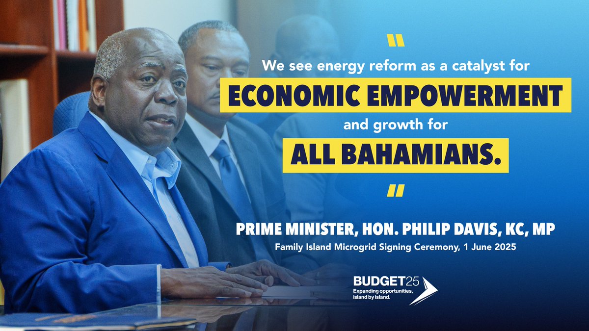 opmthebahamas's tweet image. The Bahamas signs 2 major Power Purchase Agreements to bring solar + hybrid energy systems to 9 Family Islands.

✅ $1B investment
✅ 14 islands upgraded by 2026
✅ 32% of power from solar by 2030

Affordable energy is no longer a dream — it&apos;s happening.

#EnergyReform #Bahamas