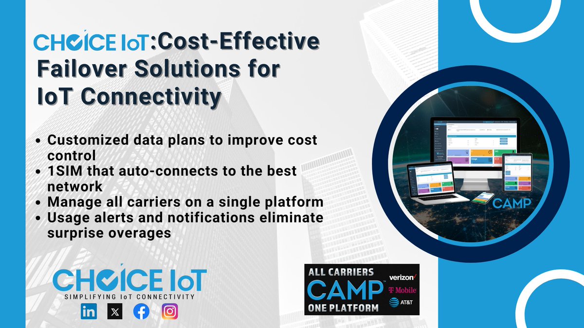 Choice IoT (@choiceiot) on Twitter photo Cost-effective #Failover for #IoTConnectivity with <a href="/ChoiceIoT/">Choice IoT</a>.
Learn more at bit.ly/4mHuvJB
#verizon #tmobile #ATT #4G #5G #LTE #multicarriersim #iotsim #choiceiot Cost-effective #Failover for #IoTConnectivity with <a href="/ChoiceIoT/">Choice IoT</a>.
Learn more at bit.ly/4mHuvJB
#verizon #tmobile #ATT #4G #5G #LTE #multicarriersim #iotsim #choiceiot