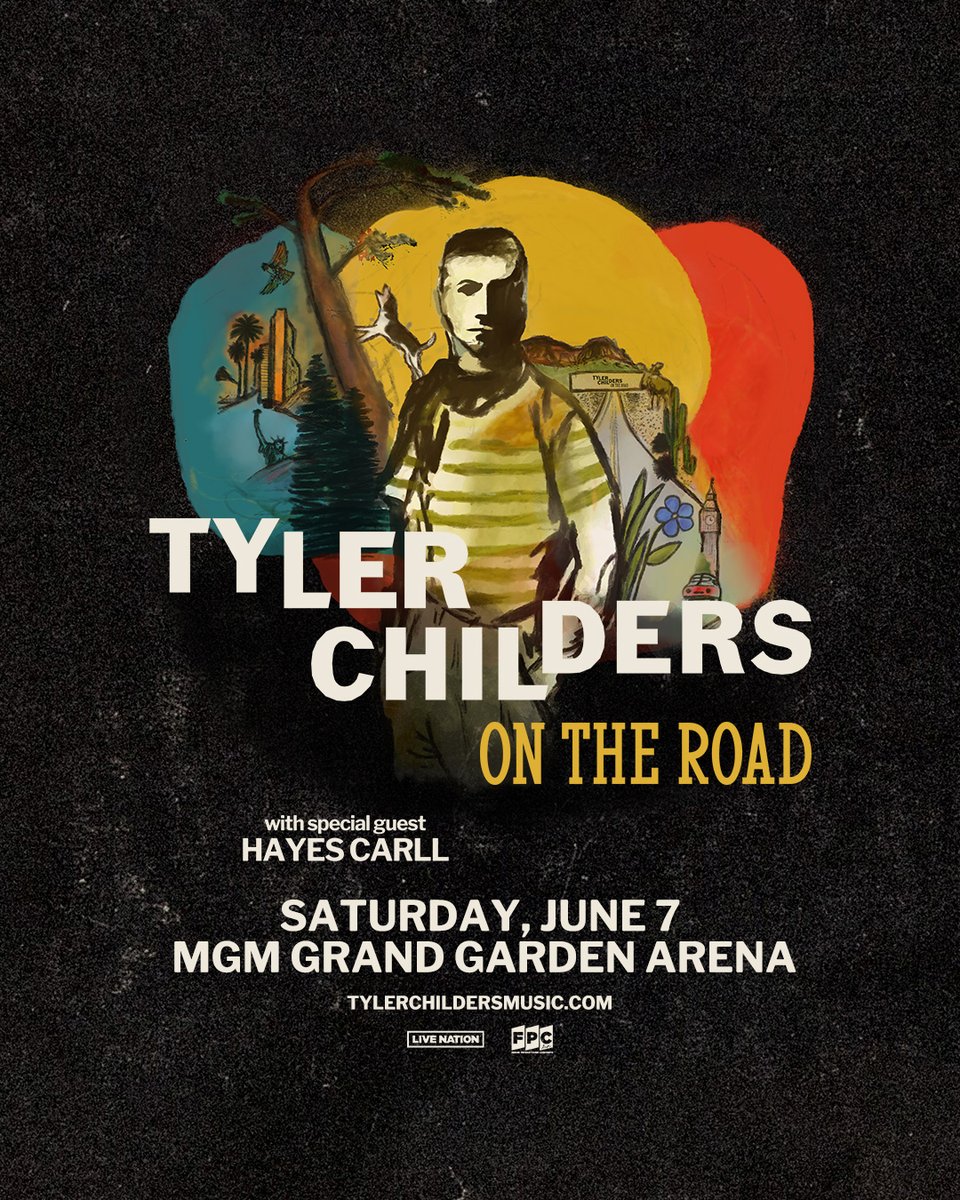 MGM Grand Hotel (@mgmgrand) on Twitter photo THIS WEEK: <a href="/TTChilders/">Tyler Childers</a> is On The Road and making a stop at MGM Grand Garden Arena! He's here with special guest <a href="/hayescarll/">Hayes Carll</a> on Saturday, June 7th. Get your last-minute tickets NOW:
🎟️ ➡️ mgm.mgmgrand.com/owdajpt9 THIS WEEK: <a href="/TTChilders/">Tyler Childers</a> is On The Road and making a stop at MGM Grand Garden Arena! He's here with special guest <a href="/hayescarll/">Hayes Carll</a> on Saturday, June 7th. Get your last-minute tickets NOW:
🎟️ ➡️ mgm.mgmgrand.com/owdajpt9
