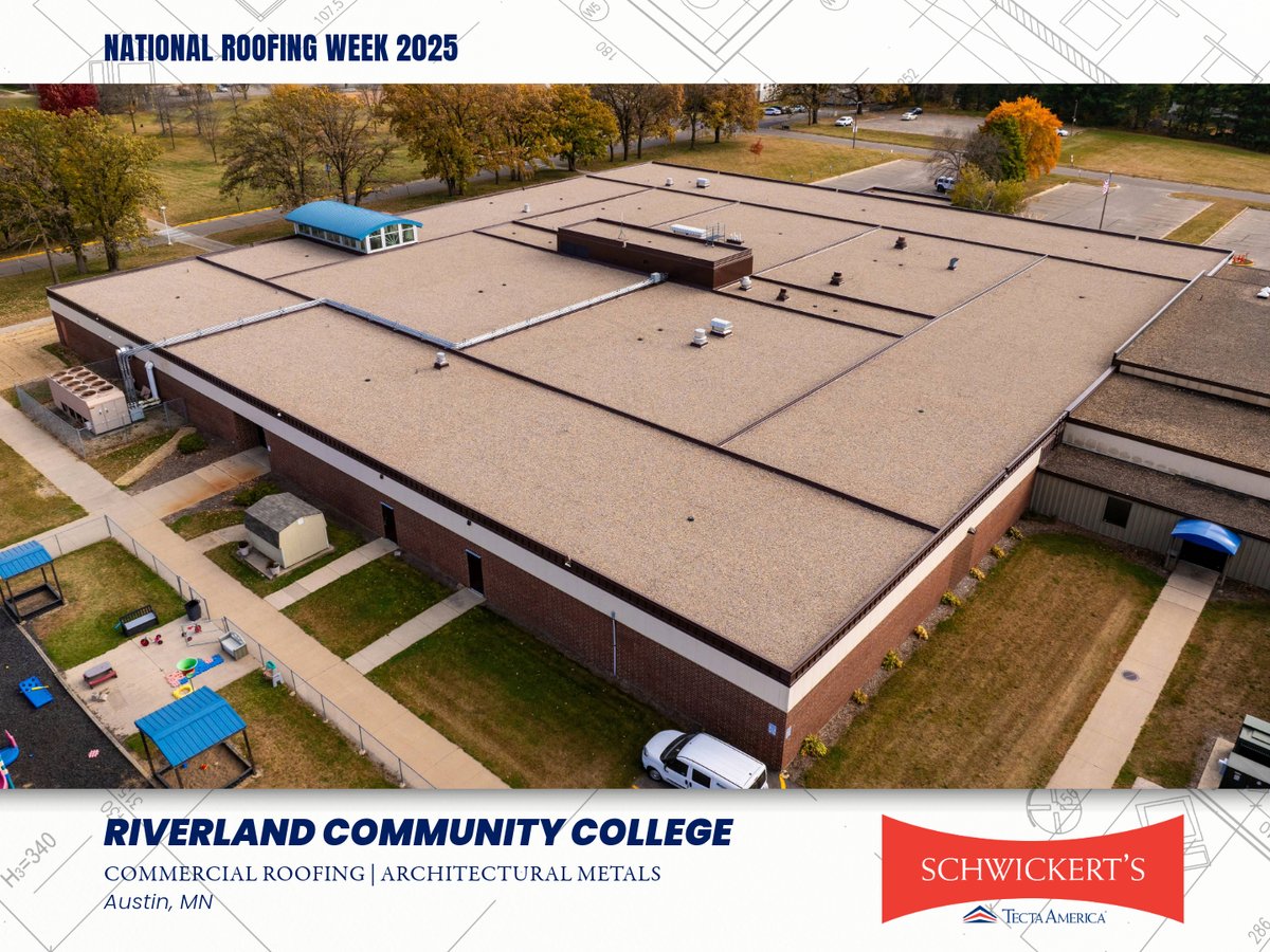 Schwickerts's tweet image. The next project to highlight is our work done at Riverland Community College in Austin, MN!

See this project and more: schwickerts.com/project/riverl…

--
#NationalRoofingWeek #SignatureProjects
