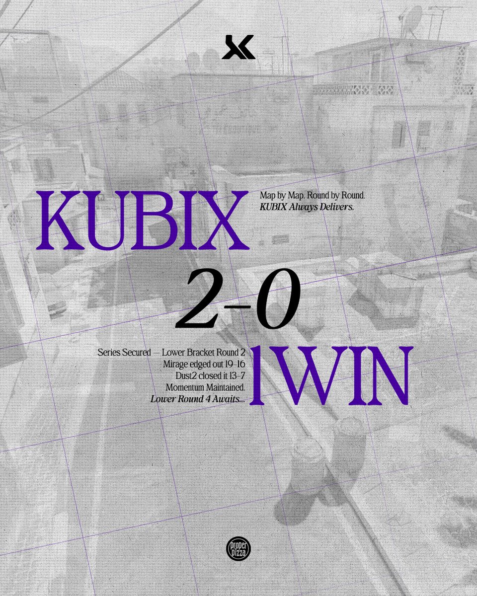 🔥 | Lower Bracket Run continues
✅ | 2-0 victory vs. <a href="/1winesports/">1win Team</a>  — clutch Mirage &amp; solid Dust2
🚀 | Momentum growing — onto Lower Round 4
🎯 | Eyes on the comeback

#KUBIX #ESEAAdvanced #CS2