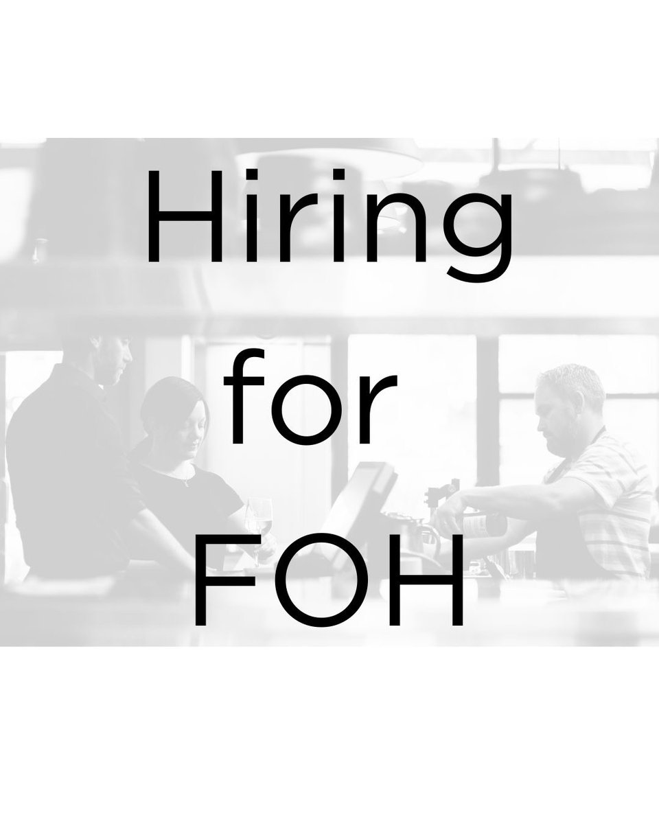 Hiring Lunch Server Postion

We are seeking a passionate FOH professional to join our team

If you think you would be a great fit with out already super talented team, let us know!

apply at:

restaurant62abbotsford@gmail.com 

#hiring #local #farmtotable #FOH #Serverjobs