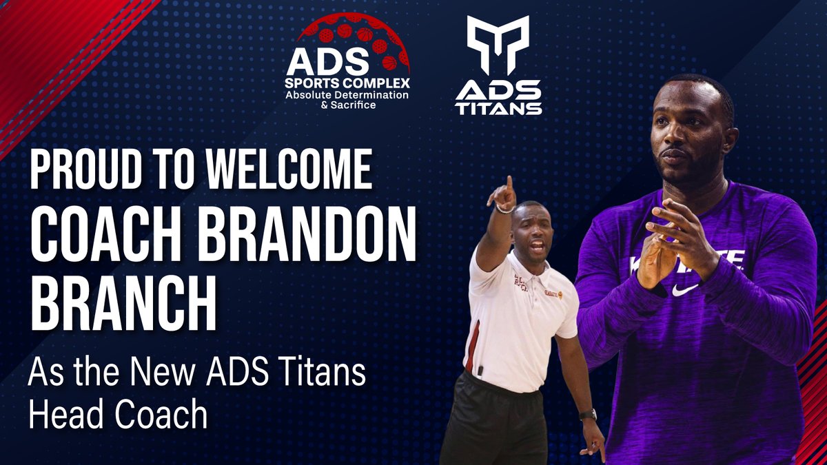 adsbasketball_'s tweet photo. ๐จ Big announcement!
Please welcome Coach Brandon Branch as Head Coach of the ADS Titans Basketball Team ๐๐ฅ
With national tourney wins + NBA player development under his belt, Coach Branch is here to build something special.
Letโs get to work. #ADSTitans #WeAreADS https://t.co/ZqH878YMFJ