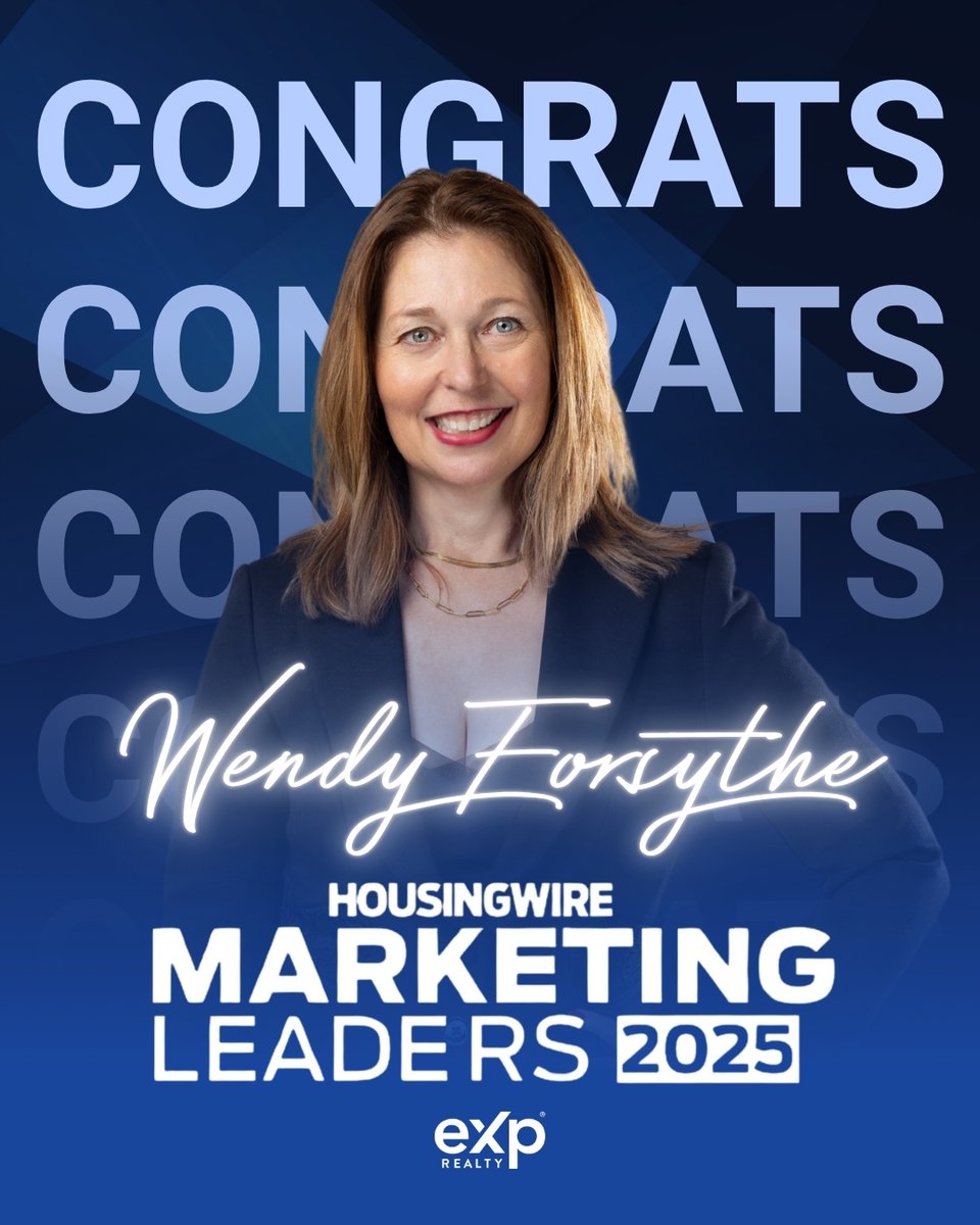 Join us in congratulating Wendy Forsythe for being named one of HousingWire’s 2025 Marketing Leaders🏆

From building brand visibility to leading bold campaigns that spotlight our agents, Wendy has driven powerful marketing success at eXp Realty.

#eXpProud #WhereTheProsGoToGrow