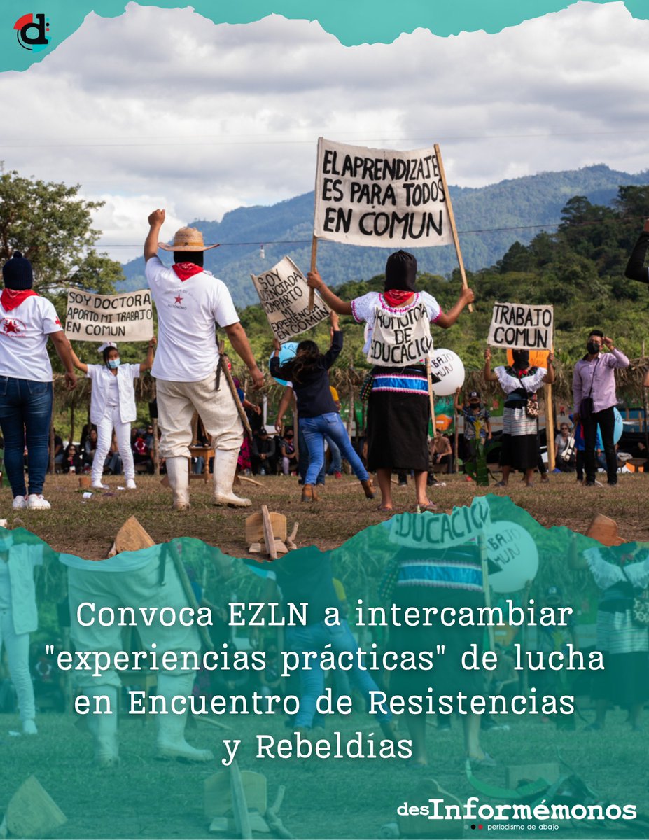 #EZLN ✊| El EZLN convocó a colectivos, organizaciones y movimientos al Encuentro de Resistencias y Rebeldías en Chiapas, para que compartan con los hombres, mujeres e infancias zapatistas sus experiencias y propuestas en sus luchas. buff.ly/o6uVlHc