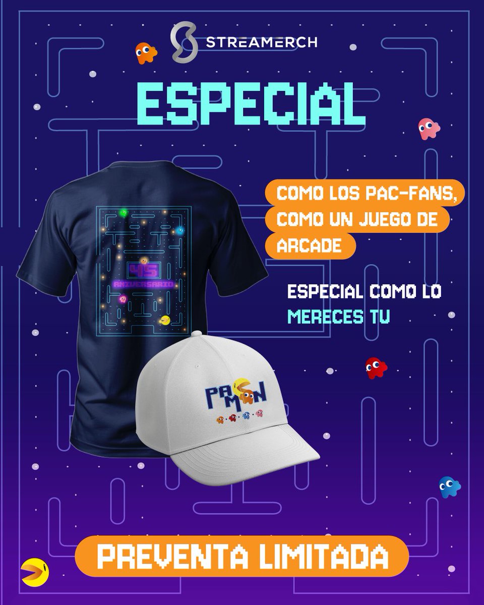 Streamerch_mx's tweet photo. La merch de aniversario de #Pacman tambiรฉn tiene % de #HotSale ๐ฅ๐ฅ๐ฅ
Ve por tu preventa antes de que los fantasmitas se la lleven :(
https://t.co/Bv50qO9Dw6
.
.
#PacManAnniversary #RetroGaming #MerchGamer #Preventa #GamerStyle #NostalgiaGamer #GamerMerch #GeekStyle https://t.co/m5PlFUZLy5