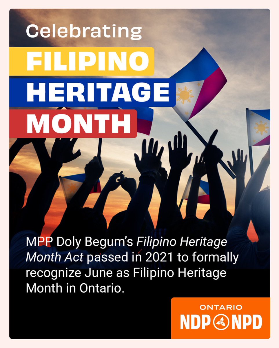 Happy Filipino Heritage Month! We celebrate the culture and contributions of the Filipino community to our Province.