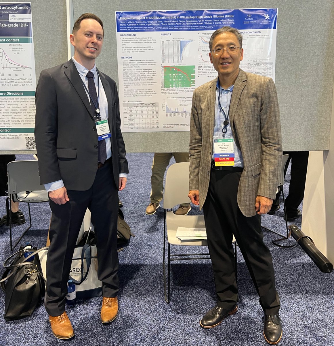 Markey Cancer Center (@ukmarkey) on Twitter photo This weekend at #ASCO25, <a href="/UKMarkey/">Markey Cancer Center</a> medical oncologist, Dr. John Villano, presented on Prognostic impact of DDR mutations (mt) in IDH mutant high-grade gliomas (HGG). He was joined by team member pharmacist, Clyde Colman. Read more about Dr. Villano's work: meetings.asco.org/abstracts-pres… This weekend at #ASCO25, <a href="/UKMarkey/">Markey Cancer Center</a> medical oncologist, Dr. John Villano, presented on Prognostic impact of DDR mutations (mt) in IDH mutant high-grade gliomas (HGG). He was joined by team member pharmacist, Clyde Colman. Read more about Dr. Villano's work: meetings.asco.org/abstracts-pres…