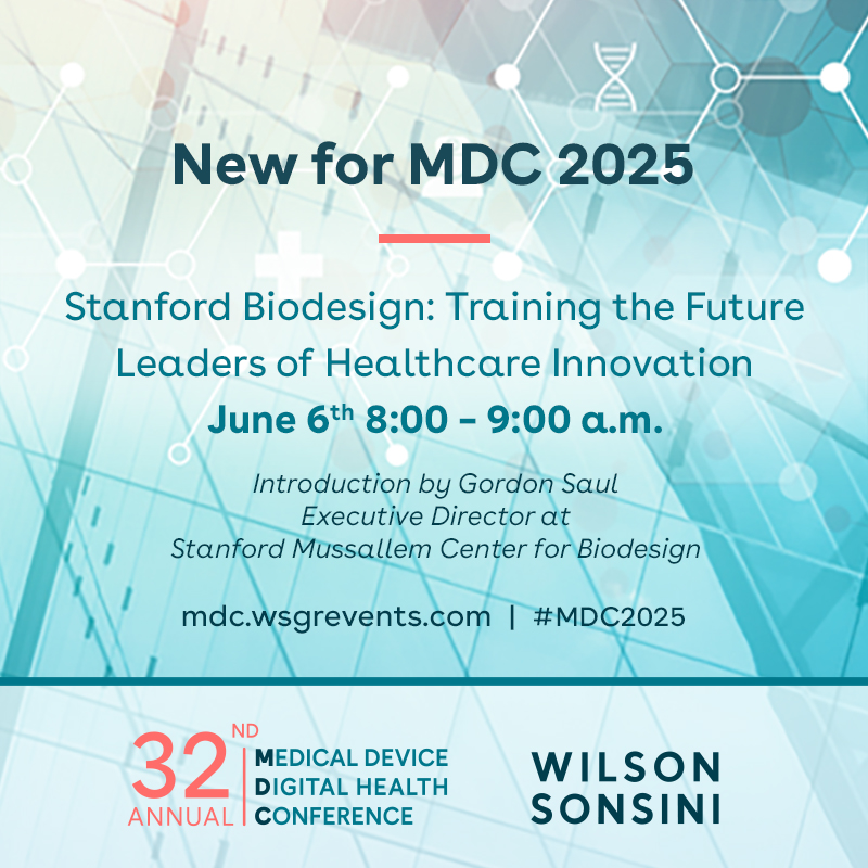 Wilson Sonsini (@wilsonsonsini) on Twitter photo At #MDC2025, hear from four <a href="/StanfordBDHG/">Stanford Biodesign Digital Health</a> Innovation Fellowship teams as they pitch #healthtech solutions shaped by a proven need-driven process. Don’t miss this glimpse into the future of #medtech!
🔗 Learn more: mdc.wsgrevents.com At #MDC2025, hear from four <a href="/StanfordBDHG/">Stanford Biodesign Digital Health</a> Innovation Fellowship teams as they pitch #healthtech solutions shaped by a proven need-driven process. Don’t miss this glimpse into the future of #medtech!
🔗 Learn more: mdc.wsgrevents.com