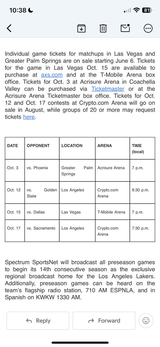 Lakers announce their preseason schedule
