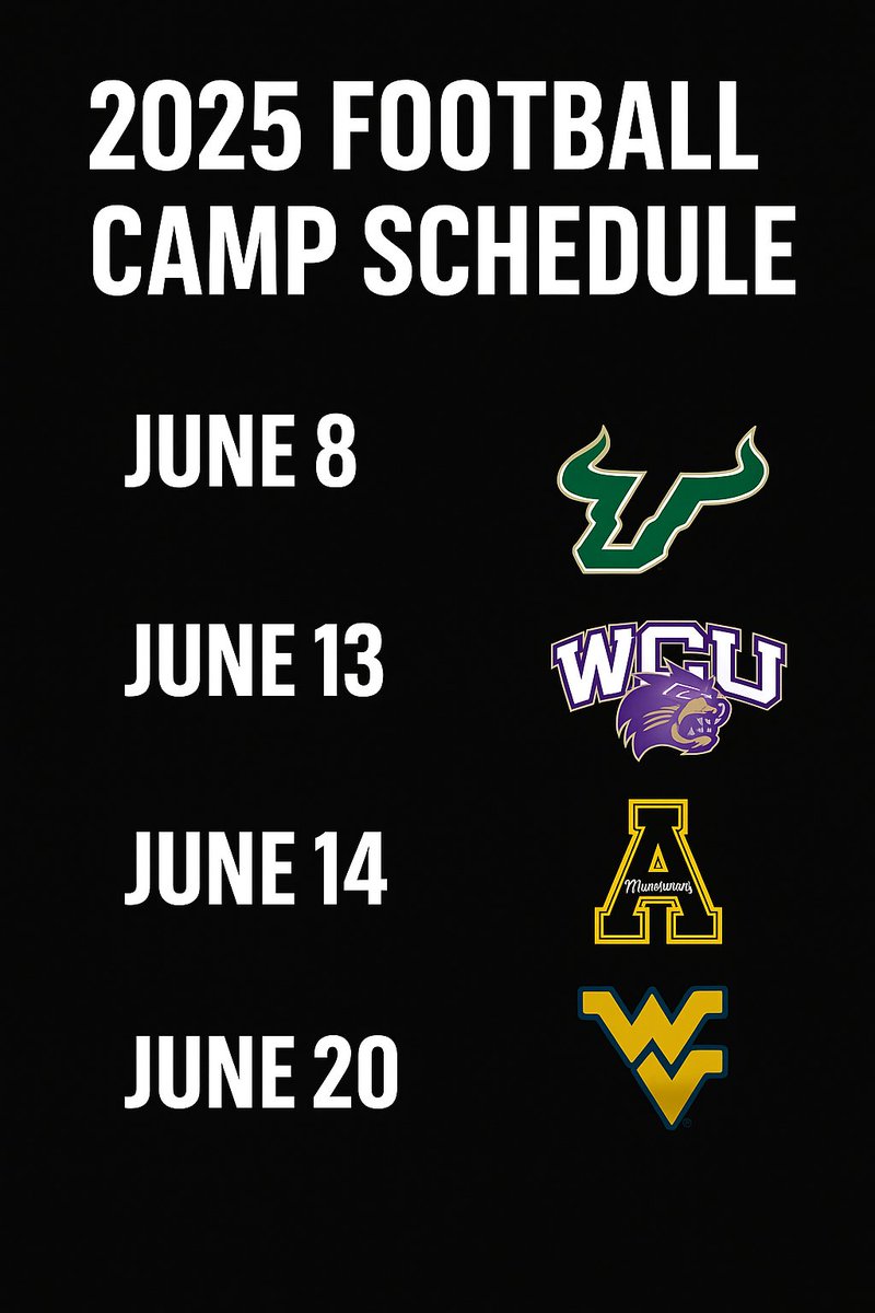 LandonMartinQb1's tweet image. 2 camps down, 4 more to go! Check me out at these upcoming camps. Real deal 2027 quarterback.
@CoachCHeadley @CoachJGordo @WVUFBRecruiting @DLineKP @Coach__Coleman @rileywatkins0 @BradenErwin @rhett_rod