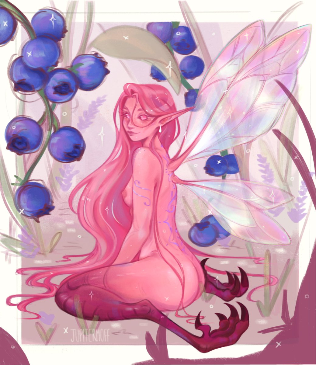jupitermoff's tweet image. My fairy pc with some blueberries🦋
#artfight #artfight2025 #dnd #dndart #dnd5e #ArtistOnTwitter #DnDcharacter