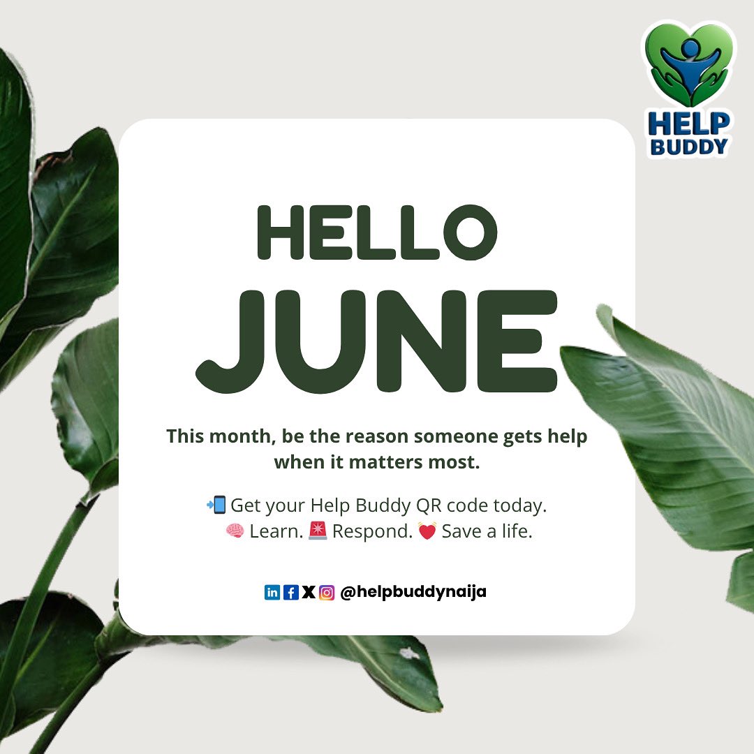 Help_buddynaija's tweet photo. Hello, June! ๐ฟ
Emergencies donโt wait โ but with Help Buddy, you can be ready.
๐ฒ Get the QR code that turns your wall into a life-saving tool.
For schools, churches, offices & more.
๐ง Learn. ๐จ Respond. ๐ Save a life.
#helpbuddy #hellojune #scanandhelp #firstaidforall https://t.co/YIhctcvXTV