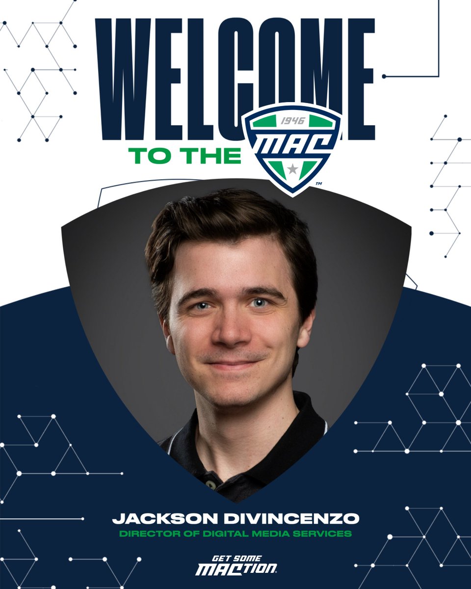 The Mid-American Conference has announced the hiring of Jackson DiVincenzo as its new Director of Digital Media Services.

🗒️: bit.ly/43GeeMt | #MACtion