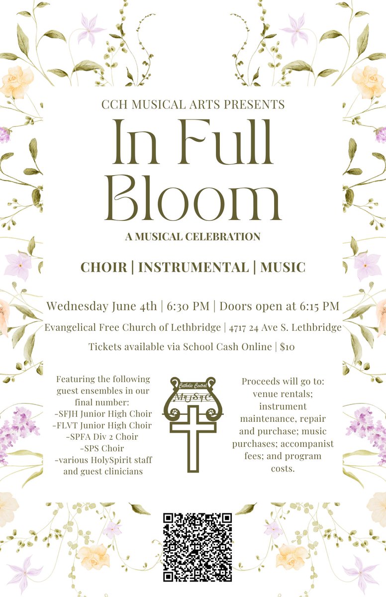 Holy Spirit Catholic School Division (@holyspiritrcsd) on Twitter photo .<a href="/cchschool/">Catholic Central</a>'s Spring Concert In Full Bloom is almost here!
Join us Wed, June 4 at 6:30PM at the Evangelical Free Church of Lethbridge.
$10 tickets: holyspirit.schoolcashonline.com/Fee/Details/37…
Enjoy music from CCH ensembles + guest schools!
#InFullBloom #CCHMusic #hs4 #IBelieveInCatholicEd .<a href="/cchschool/">Catholic Central</a>'s Spring Concert In Full Bloom is almost here!
Join us Wed, June 4 at 6:30PM at the Evangelical Free Church of Lethbridge.
$10 tickets: holyspirit.schoolcashonline.com/Fee/Details/37…
Enjoy music from CCH ensembles + guest schools!
#InFullBloom #CCHMusic #hs4 #IBelieveInCatholicEd