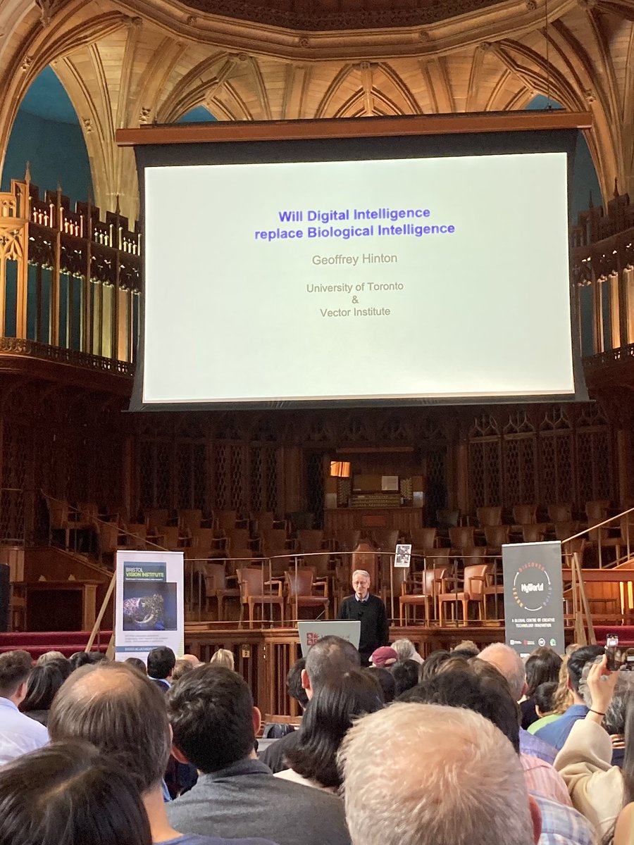 Alex Kavvos (@lambdabetaeta) on Twitter photo Geoff Hinton dunking on Chomsky at his University of Bristol lecture Geoff Hinton dunking on Chomsky at his University of Bristol lecture