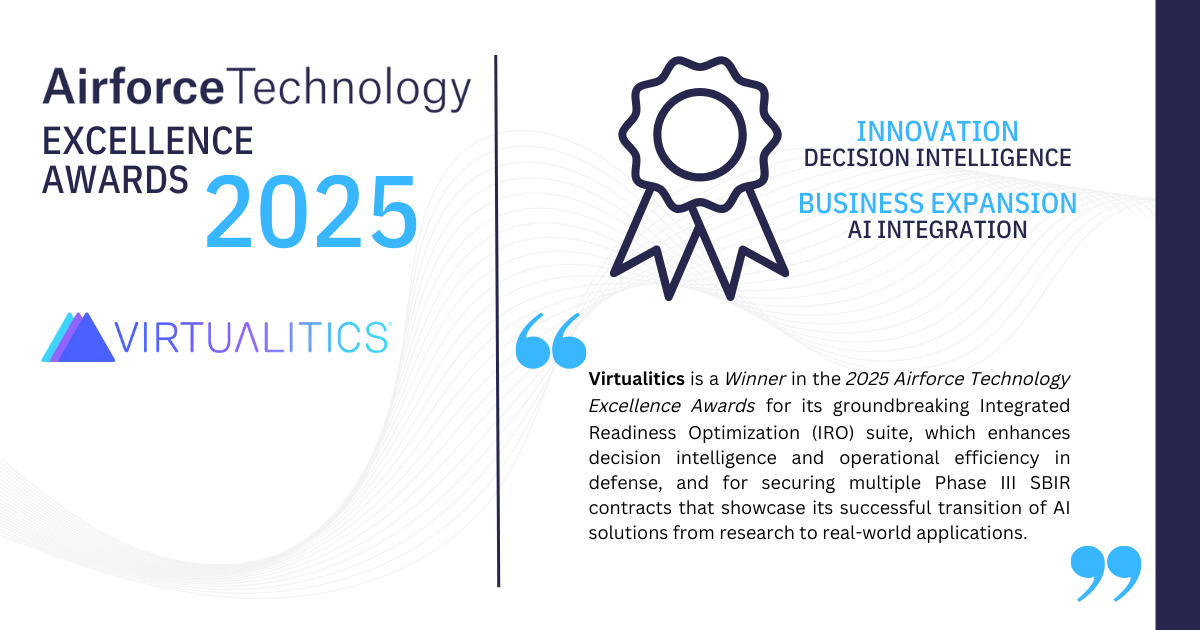VirtualiticsAI's tweet image. We took home top honors for Innovation and Business Expansion in the 2025 Airforce Technology Excellence Awards!

Read more about our collaboration with the @usairforce and the value our IRO product delivers to defense and government agencies: bit.ly/3ZA3AFV
