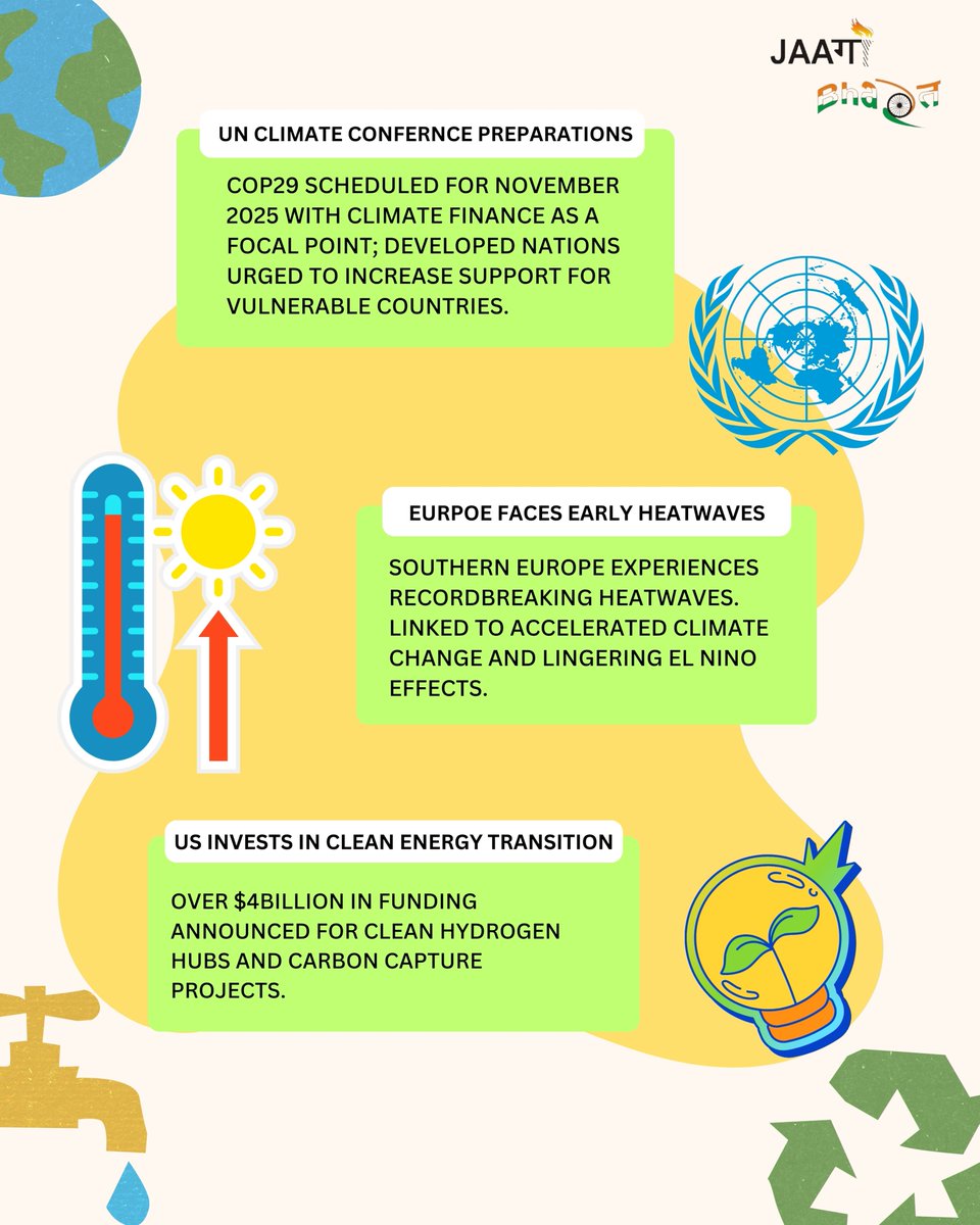 From early heatwaves in Europe to clean energy transitions in the US and biodiversity action in Goa — the global response to climate change is gaining momentum.
Follow us for more updates and initiatives.
#ClimateAction #Sustainability #Heatwave #Biodiversity #CleanEnergy