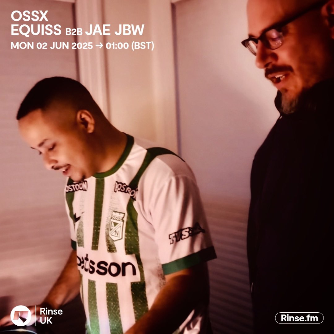 EQUISS (@equissss__) on Twitter photo b2b <a href="/jukebouncewerk/">jukebouncewerk</a> boss man <a href="/jae_jbw/">JAE JBW - KEEP THE VIBE</a> this month for the new OSSX time slot for @rinsefm tonight
1-2am BST
8-9pm EST
5-6pm GMT
rinse.fm (listen here)
you can now catch OSSX every first monday of the month on rinse :) thank u for listening for a year now b2b <a href="/jukebouncewerk/">jukebouncewerk</a> boss man <a href="/jae_jbw/">JAE JBW - KEEP THE VIBE</a> this month for the new OSSX time slot for @rinsefm tonight
1-2am BST
8-9pm EST
5-6pm GMT
rinse.fm (listen here)
you can now catch OSSX every first monday of the month on rinse :) thank u for listening for a year now
