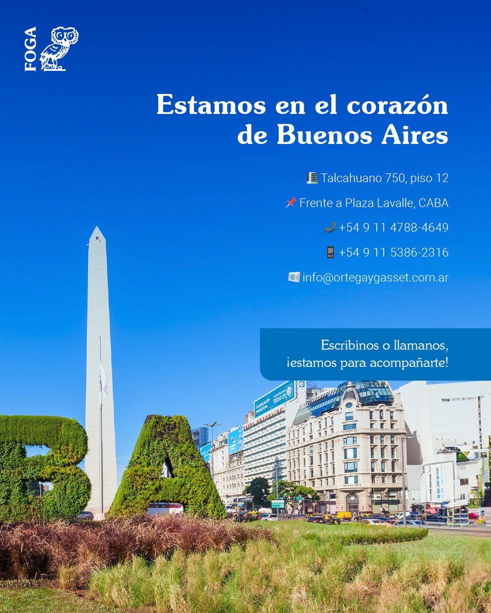¿Querés estudiar con nosotros, anotarte a un curso o certificar tu español?

📍Encontranos en Talcahuano 750, piso 12, frente a Plaza Lavalle (CABA)
📞+54  11 4788-4649 / +54 9 11 5386-2316
📧info@ortegaygasset.com.ar