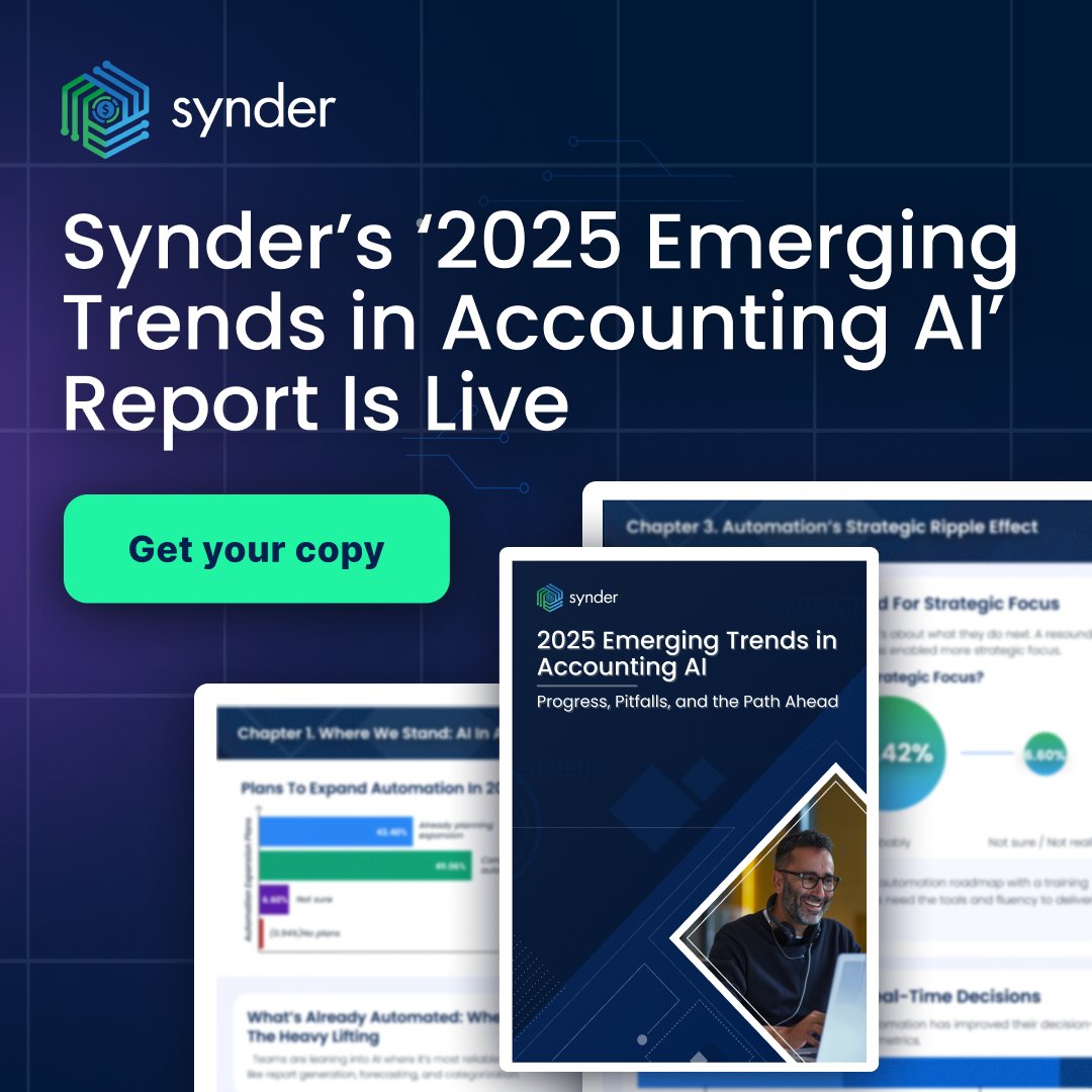 📣 Just Dropped: Synder’s 2025 Emerging Trends in Accounting AI Report
💡 How are top finance teams actually using AI and automation today?
We asked 424 finance leaders in ecommerce and SaaS, and the answers were eye-opening.
📥 Get the full report: synder.com/downloadables/…