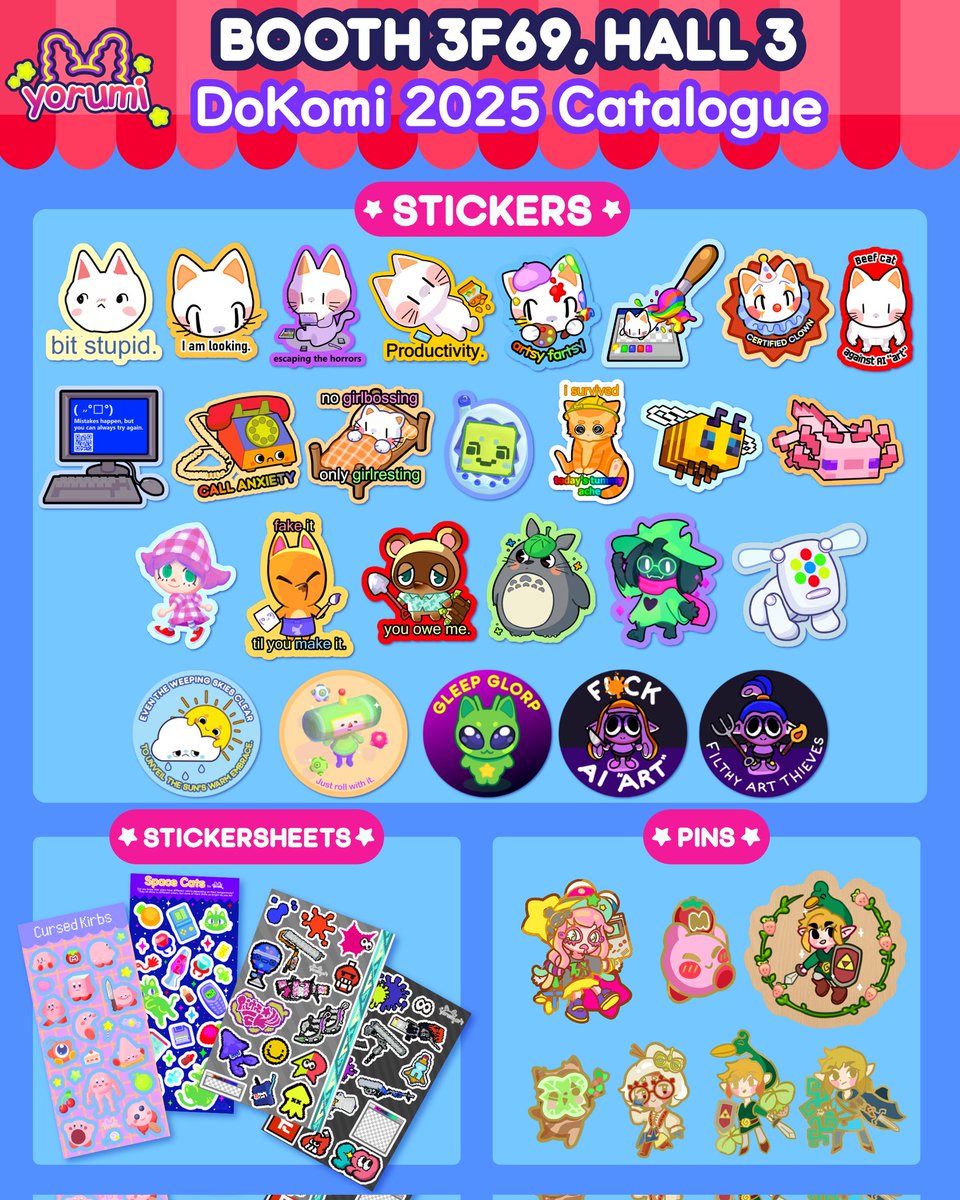 yorumi_spl's tweet image. 🌟🌈DoKomi Catalogue🌈🌟
Find me at 3F69!

#ArtistsOfDokomi2025 #Dokomi2025 #dokomicatalogue #DokomiArtistAlley