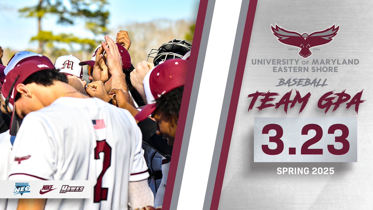 UMESHawkBase's tweet image. Getting it Done in the Classroom! 📚
Hawk baseball posted a 3.23 team GPA for the spring semester!
#HawkPride | #SoarAboveandBeyond