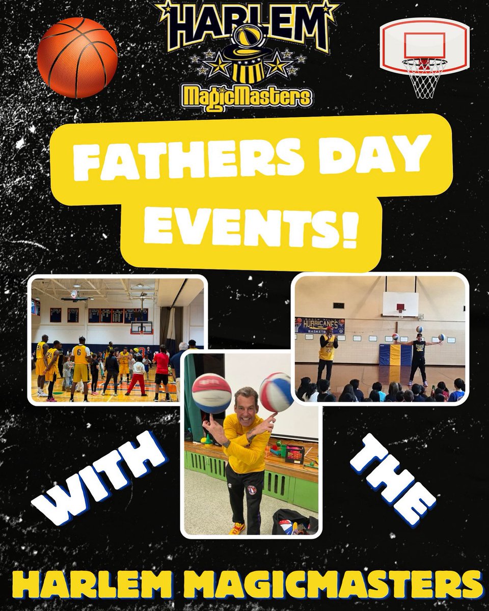 H_MagicMasters's tweet image. Father’s Day is around the corner!👨🏾✨

Book your Fathers Day event today and make it a day to remember! 🏀✨

☎️ 212.643.2640
📧 hmagicmasters@aol.com
💬 h_magicmasters

#FathersDayFun #DadMagic #CelebrateDad #HarlemMagicMasters #FamilyEvents #HonoringFathers #fathersday