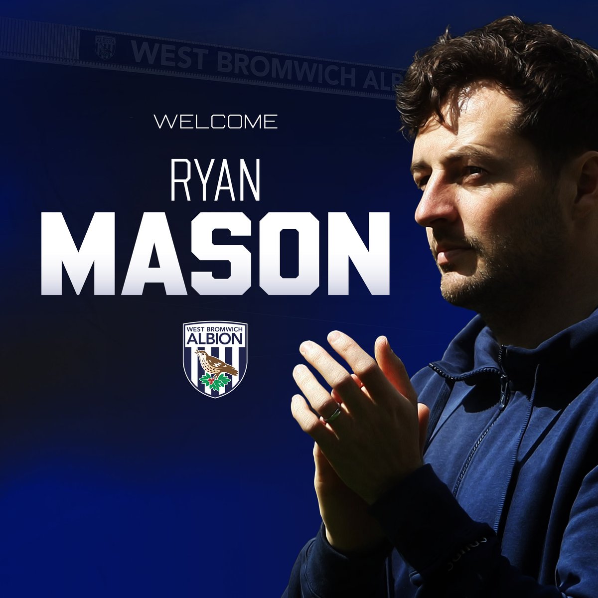 WBA's tweet photo. We’re delighted to announce the appointment of Ryan Mason as our new men’s first team Head Coach! 🤝
 
Welcome to The Hawthorns, boss! 🫡