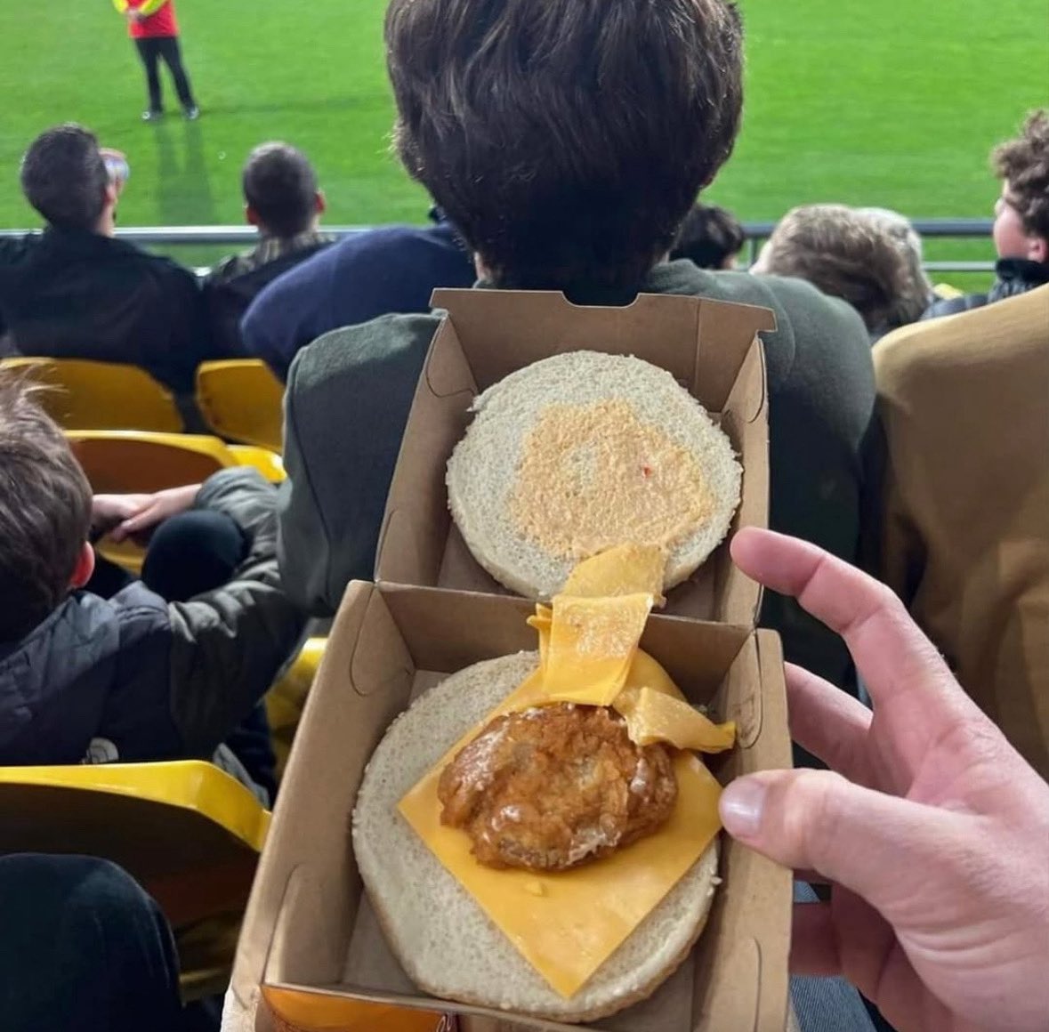 Chicken burger at Wellington Phoenix  

🇳🇿 $16.90 NZD (£8) ⚽️